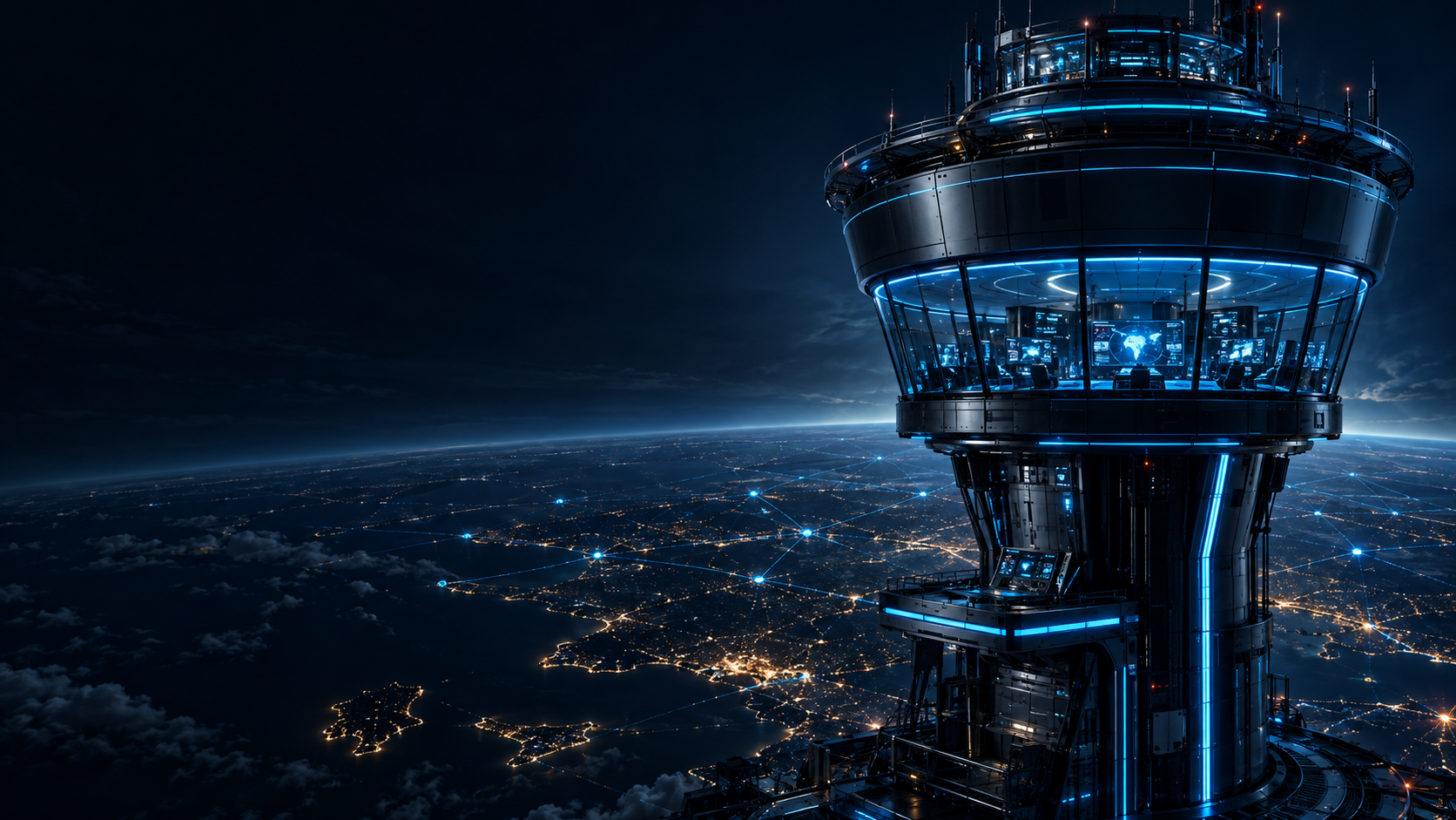 Torre de control LC-OS sobre una red global de agentes de IA